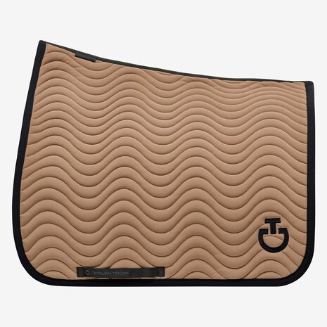 CAVALLERIA TOSCANA Quilted Cotton Dressage Saddlepad, Cacao